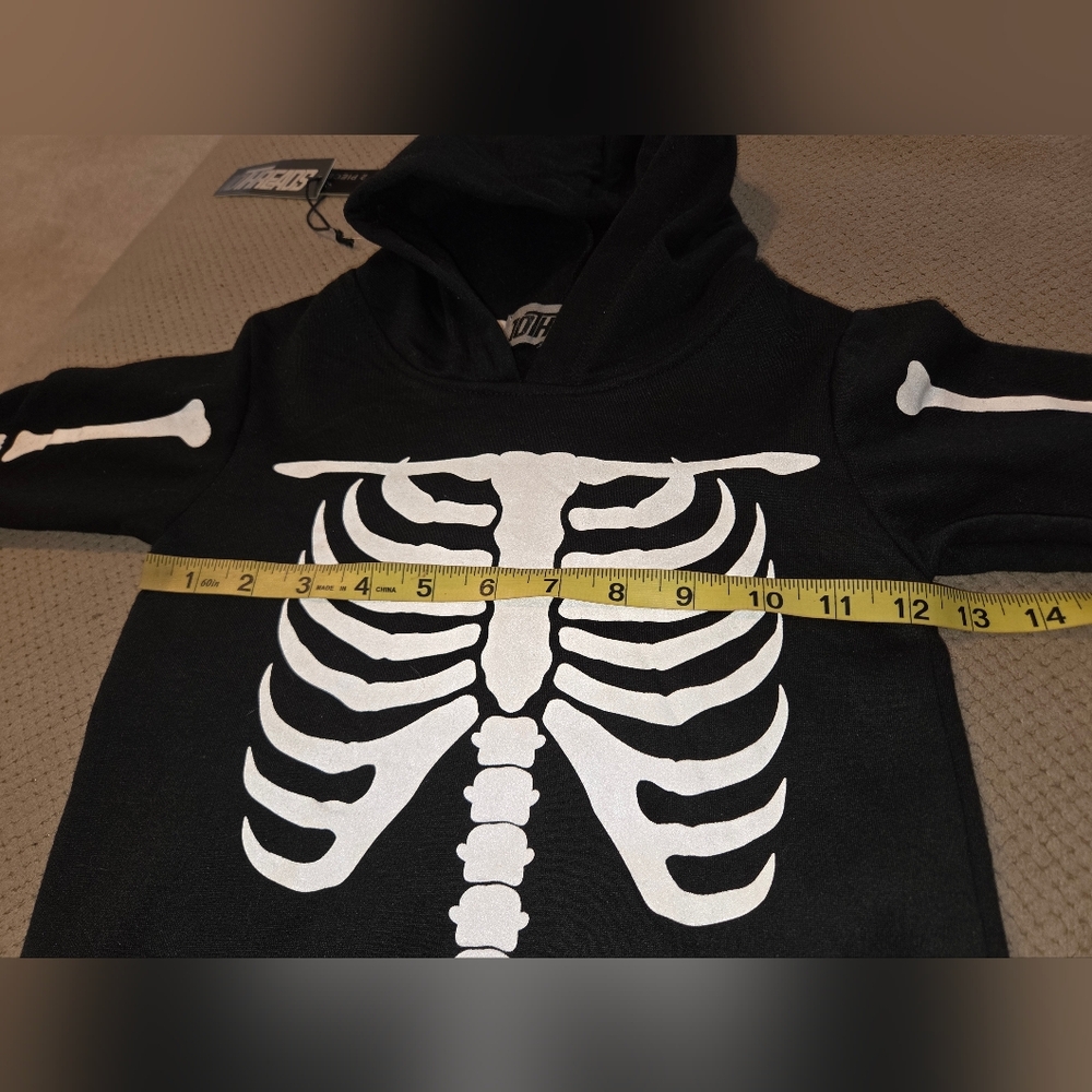 NEW 10Threads size 4 (3t) skelton Glow in The Dark 2pc Set fleece sweatshirt - Picture 5 of 15